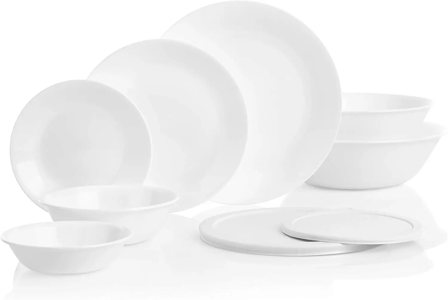 78-Piece Service for 12 Dinnerware Set,Triple Layer Glass and Chip Resistant,Lightweight Round Plates and Bowls Set,Winter Frost