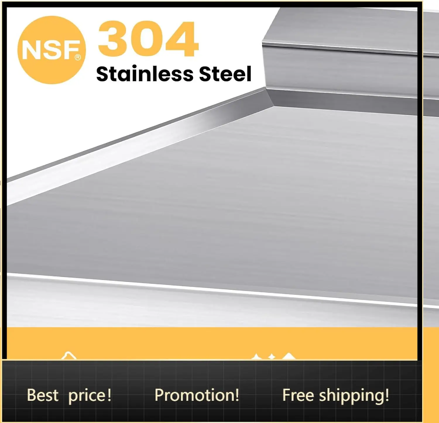 

Stainless Steel Utility Sink, 22'' Free Standing Single Bowl Kitchen Sink with Cold and Hot Water Pipe, Indoor and Outdoor for L