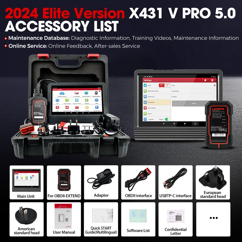 Picture 6: LAUNCH X431 Pro V5.0 Car Diagnostic Tools Full System 30 Reset Key Programmer Ecu Coding Professional Obd2 Automotive Scanner