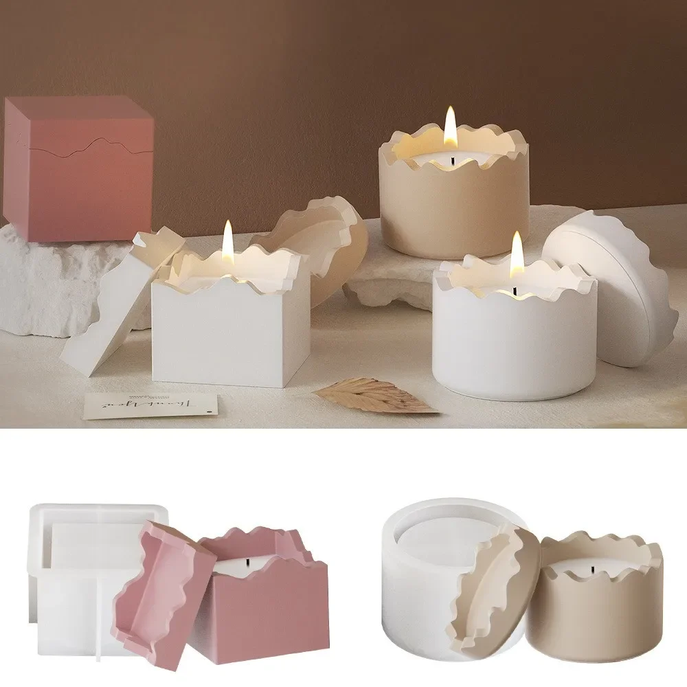 Square Round Irregular Splicing Storage Jar Resin Mold DIY Aromatherapy Plaster Candle Cup Silicone Mold