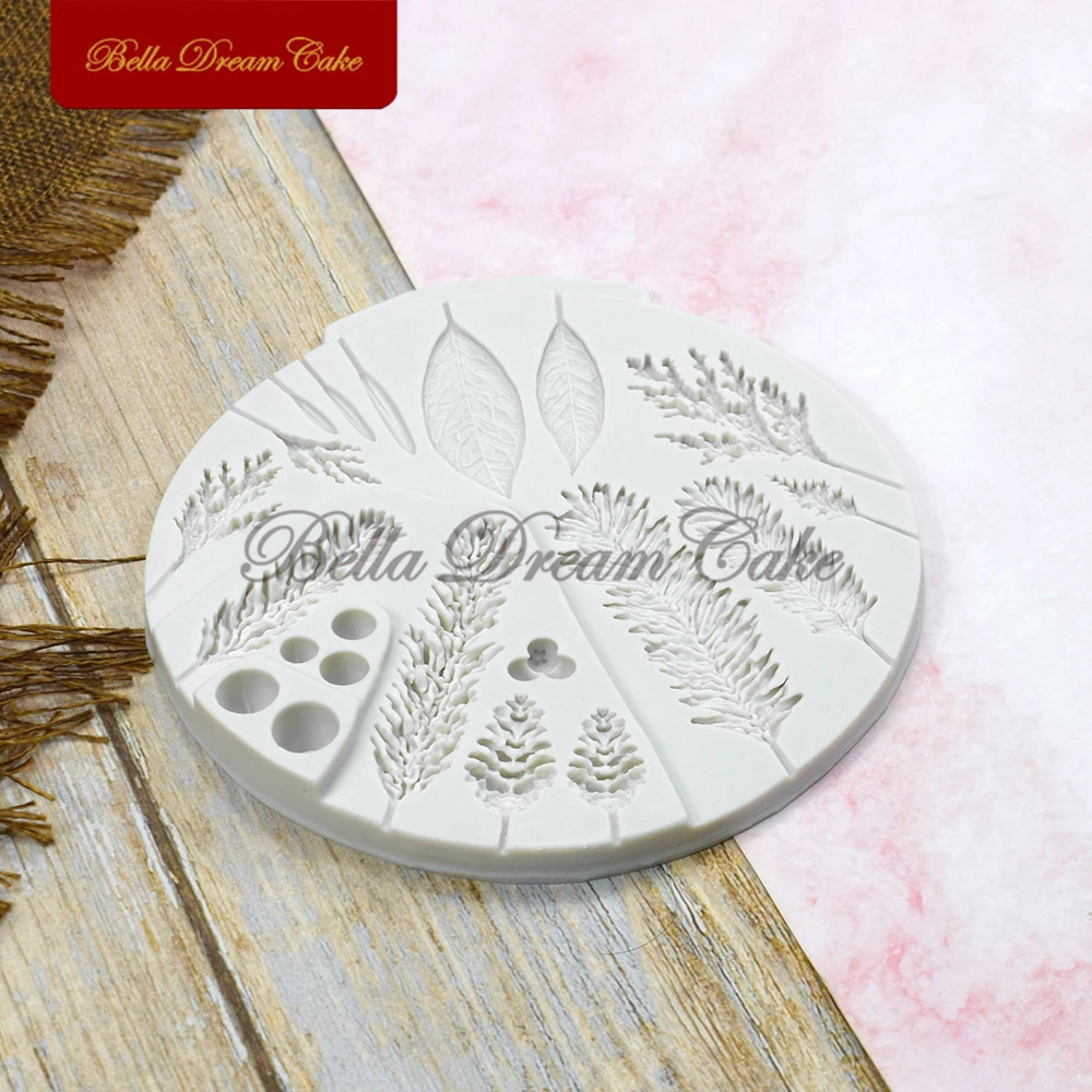 Leaf Foliage Design Silicone Mold DIY Fondant Chocolate Mould Clay Model Cake Decorating Tools Kitchen Baking Accessories