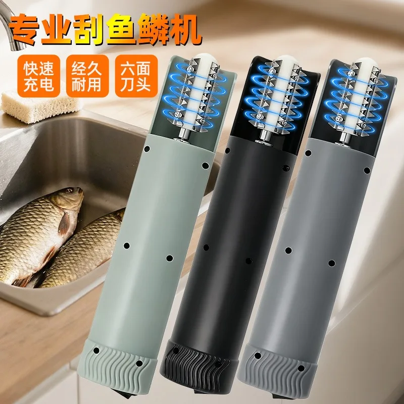 Scraping Fish Scale Artifact Handheld Fish Scale Planer Automatic Stainless Steel Knife Head Fish Scale Removal Machine Tool