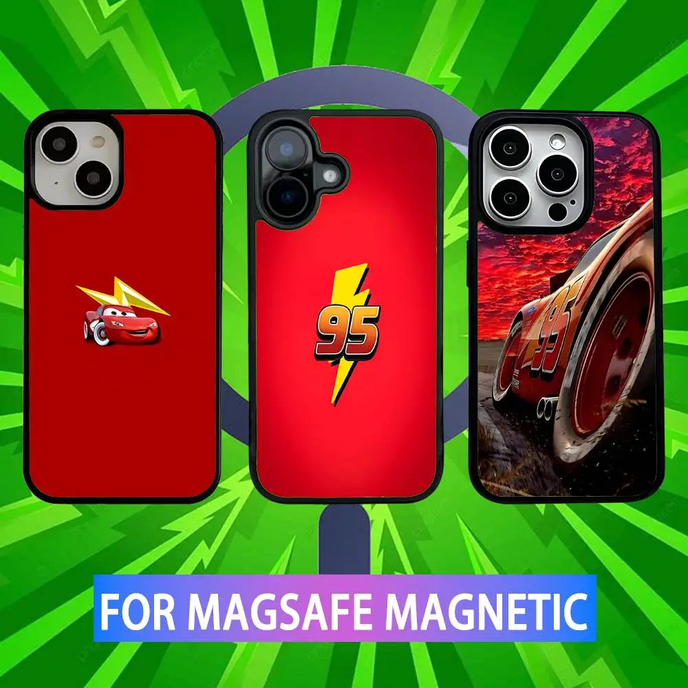 

Cute Red Cartoon Car 95 Phone Case For iPhone 16,15,14,13,12,11,Pro,Max,Plus,Mini,SE New Magsafe Magnetic Wireless Charging