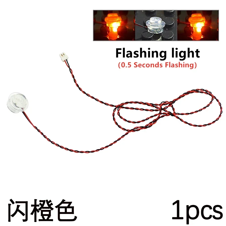 MOC Round LED Flash Light Building Block Pin Stripline Lamp Toy