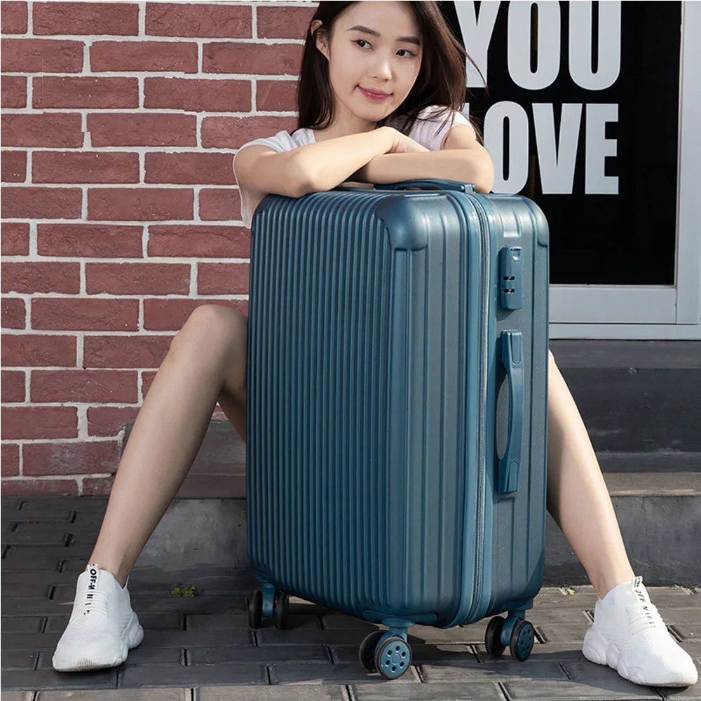 New Dark Blue/Pink/White Spinner Men/Women Travel Suitcase 20 Inches Luggage With Trolley Super Compressive Material ABS+PC