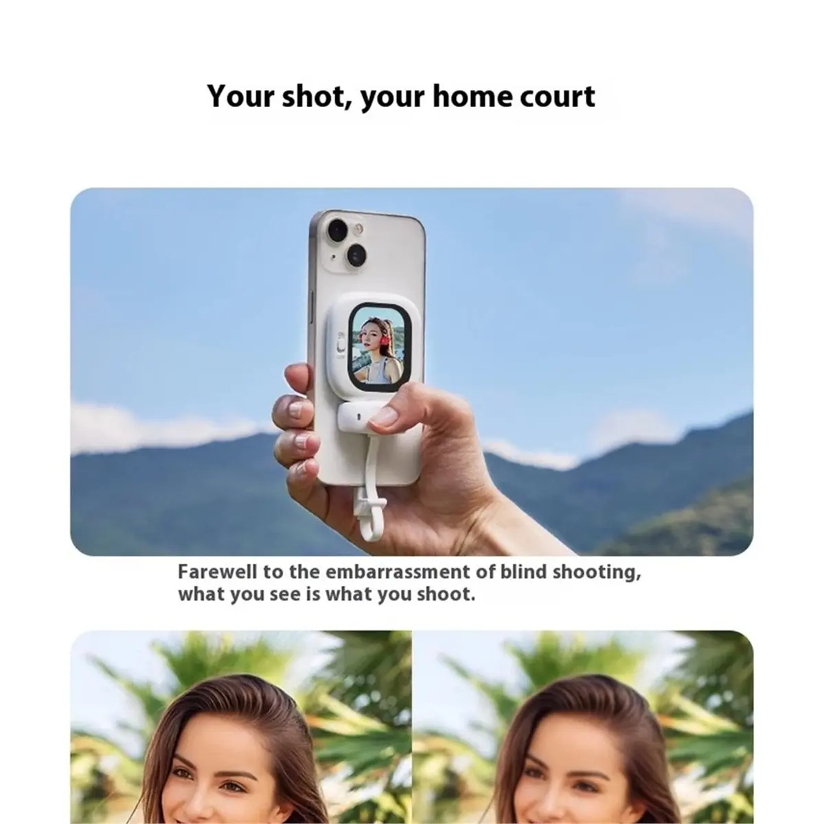 New Electronics Magnetic Mini Phone Vlog Selfie Monitor Screen for Back Camera Monitor Screen Rear Camera Vlogging Live