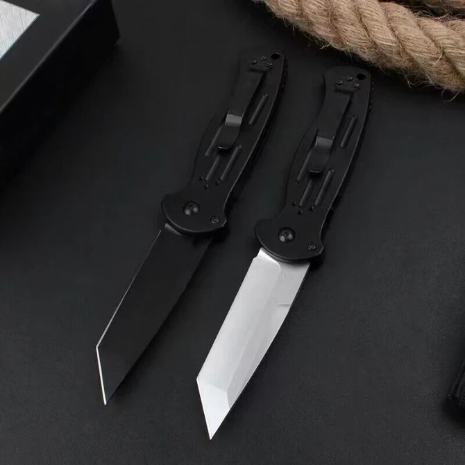 Mariposa-cuchillo de bolsillo BM9052BK, 154CM, hoja de acción única 6061 T6, mango de aleación de aluminio, caza táctica, herramienta de supervivencia EDC, regalo