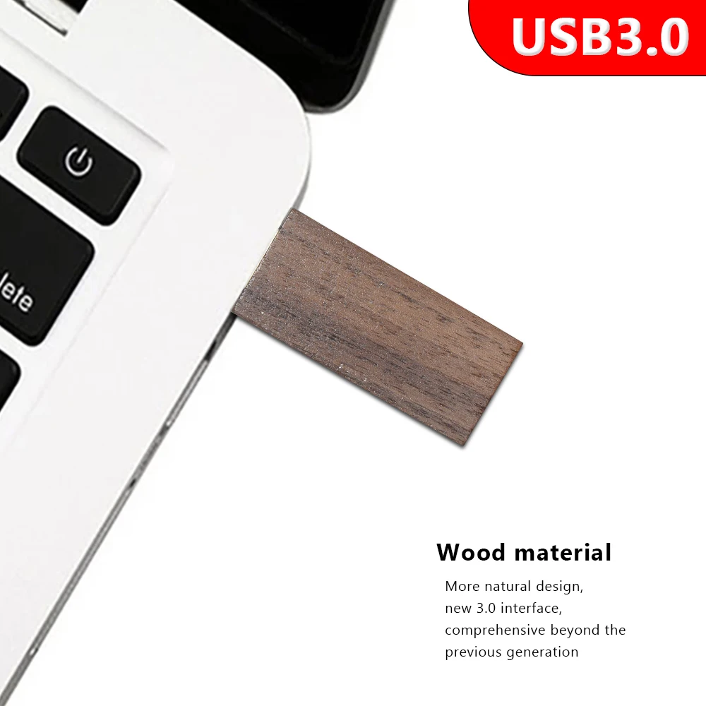 50pcs/lot High Speed New Wood USB 3.0 Flash Drives 128GB 64GB Free Custom Logo 32GB 16GB Pendrive with Design 8GB Memory stick