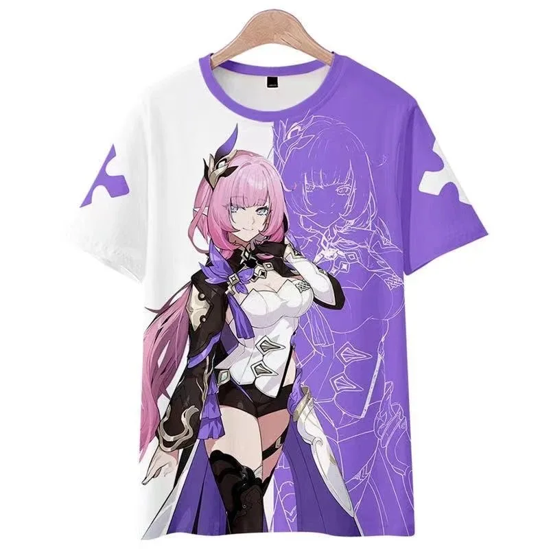 Short sleeve Elysia Cosplay T-shirt & shorts, Haori cover, casual streetwear, Kimono Harajuku Tops, Honkai Impact 3, summer