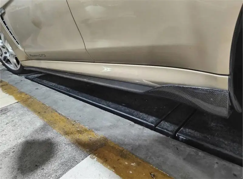 Untuk Porsche Panamera 970.1.2 2010 2011 2012 2013 2014 2015 2016 ReaI Serat Karbon Sisi Rok Panel Spoiler