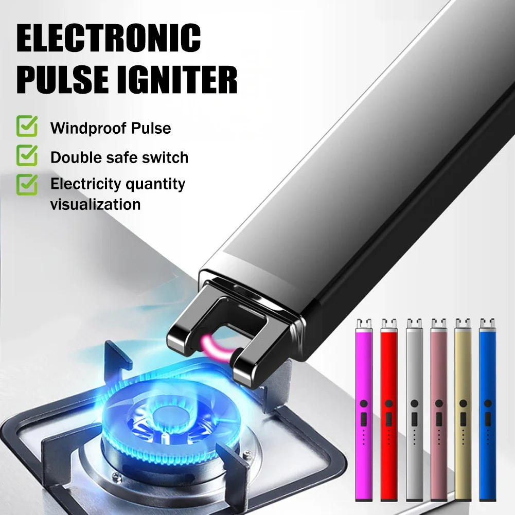 Electric Arc Ignition Windproof Pulse Flameless Plasma Ignition Candle Lighters USB Rechargeable Lighter Kitchen Outdoor BBQ