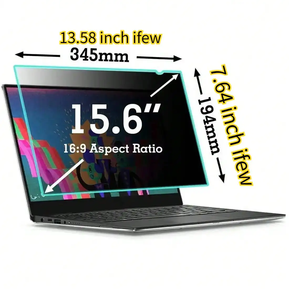 Laptop PC Monitor Sichtschutzfolie Anti-Spy-Film Notebook Computer Anti-Peeping-Filter 12,5 13,3 14 15,6 16 17,3 Zoll