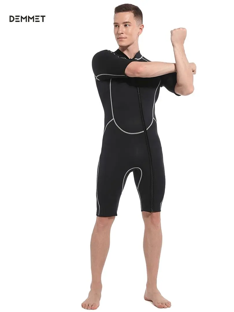 

DEMMET Diving Suit Neoprene 1.5mm Men Women Short-sleeved Wetsuit One-piece Swimsuit Swimming Surfing Snorkeling Keeping Warm