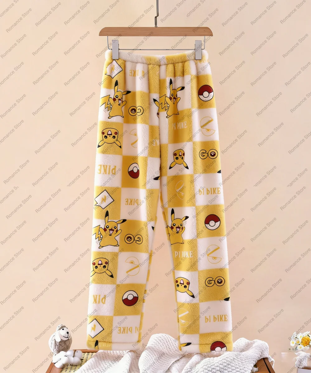 

Pokemon Pikachu women's pajama pants for autumn winter flannel women's home pants Comfortable Casual and versatile long pants