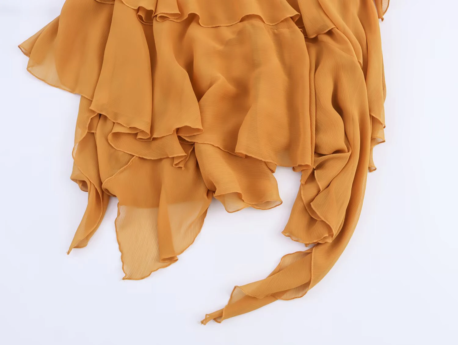 ZERAINS Autumn new women's clothing European and American style fashion personality asymmetrical layered decoration Midi skirt