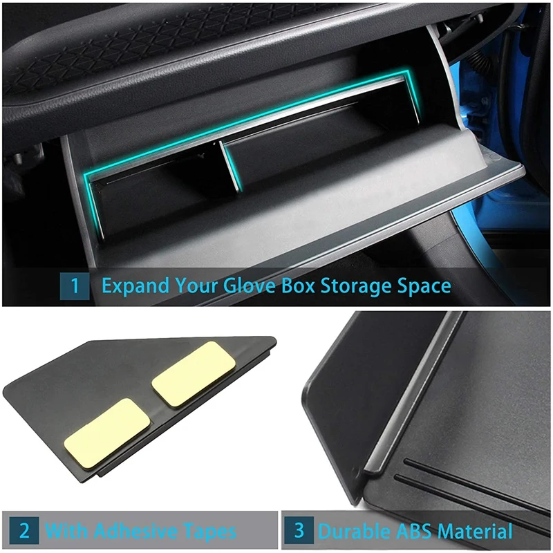 Glove Box Organizer Insert Sorting Partition Car Storage Box Tidying For Toyota RAV4 2019-2021