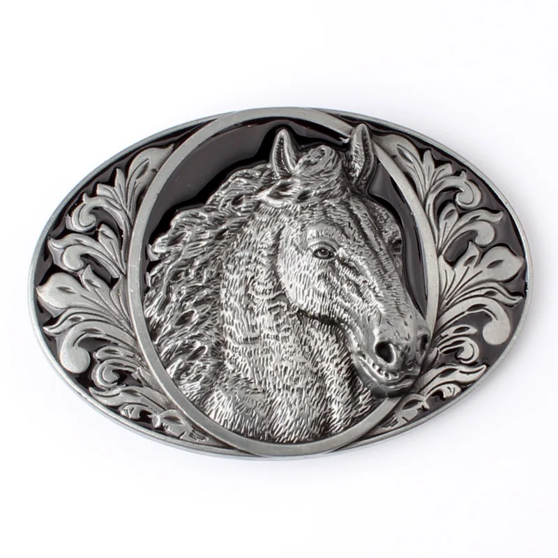 YonbaoDY Belt buckle Horse head pattern Equestrian theme Alloy buckle for 3.8cm belt