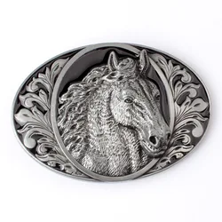 YonbaoDY-hebilla de cinturón con patrón de cabeza de caballo, hebilla de aleación con temática Ecuestre para cinturón de 3,8 cm