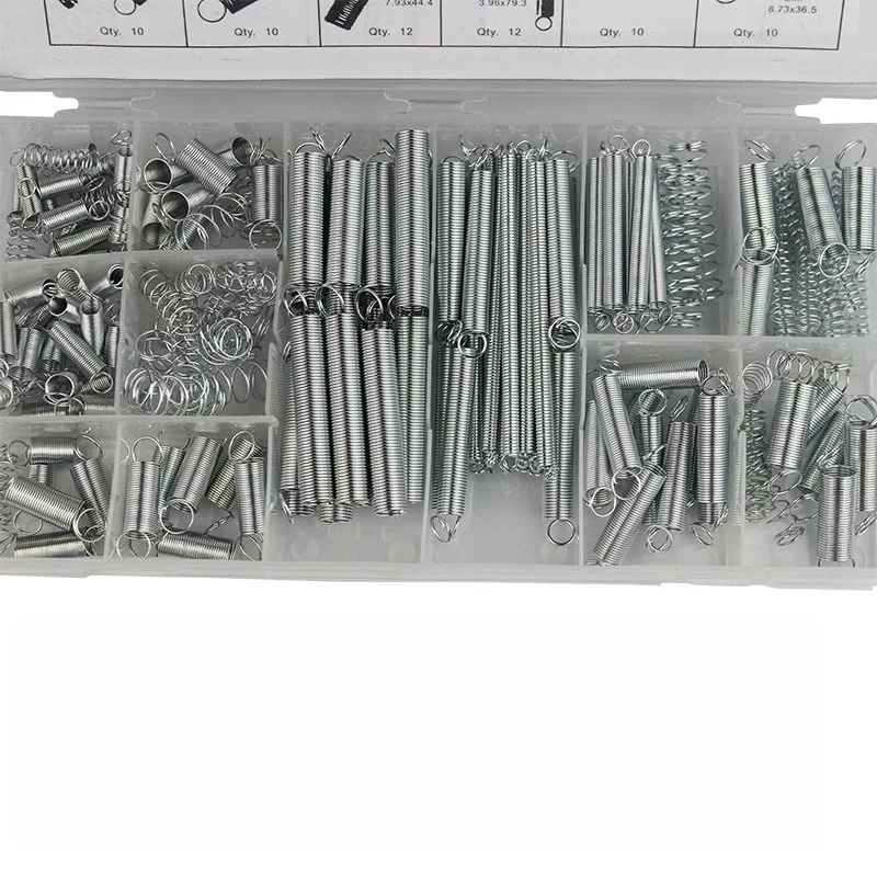 200Pcs Spring Assortment Kit Extension & Compression Springs Repair Set