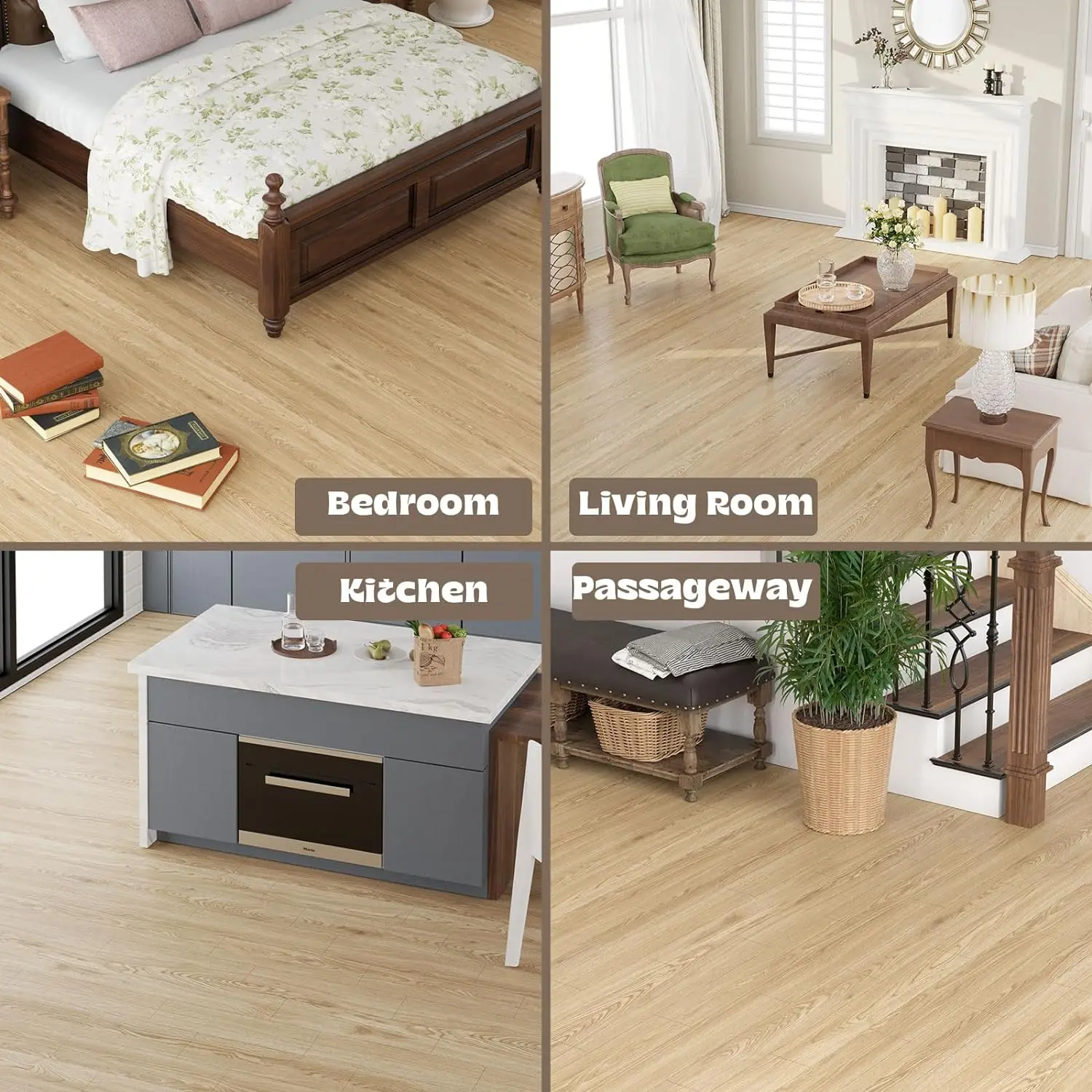 10/20 Rolls Wood Grain Floor Stickers Thicken Self-adhesive Waterproof Anti Slip Office Hotel Mall Home Decor Stickers Apartment