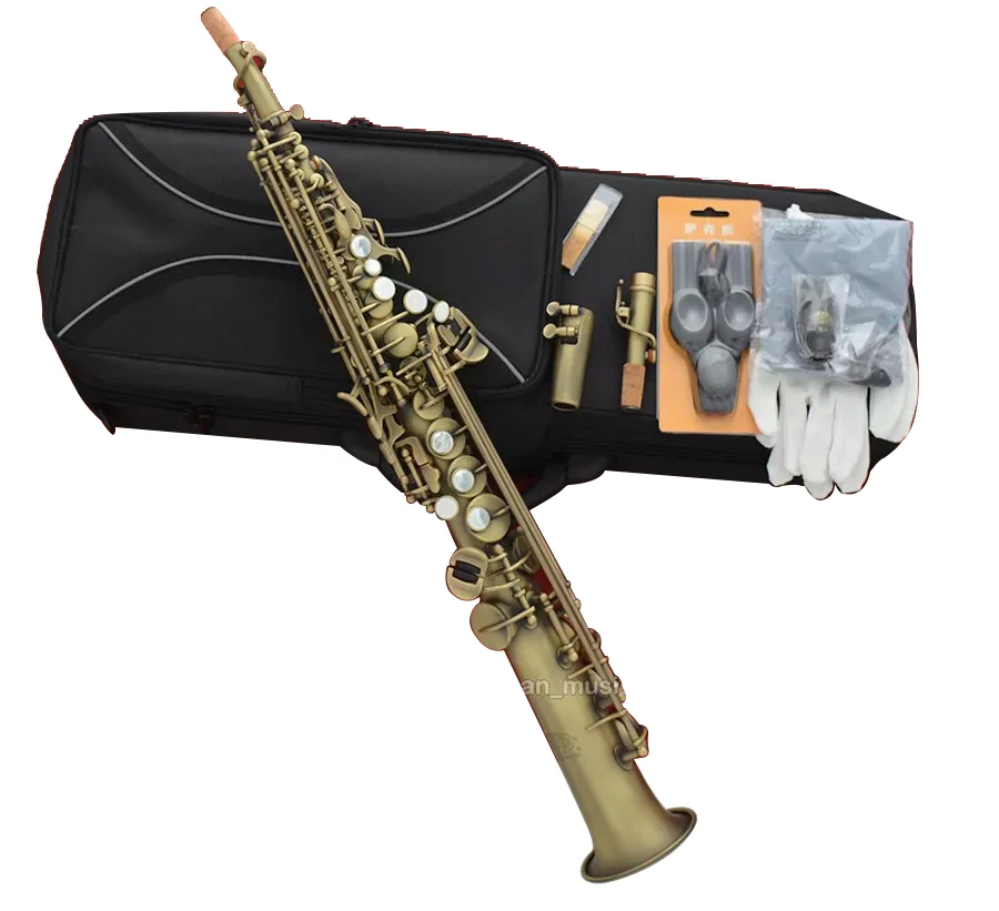 

2026 new39 WSS-650 straight Soprano Saxophone matte antique Bb sax By High F# G