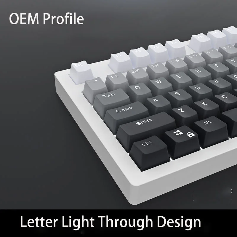 Imagem -03 - Teclado Mecânico Gradiente Pbt Luz Brilhante Através da Impressão Frontal Dia Polar Retroiluminado Rgb 61 68 75 84 87 89 96 100 108 Chaves