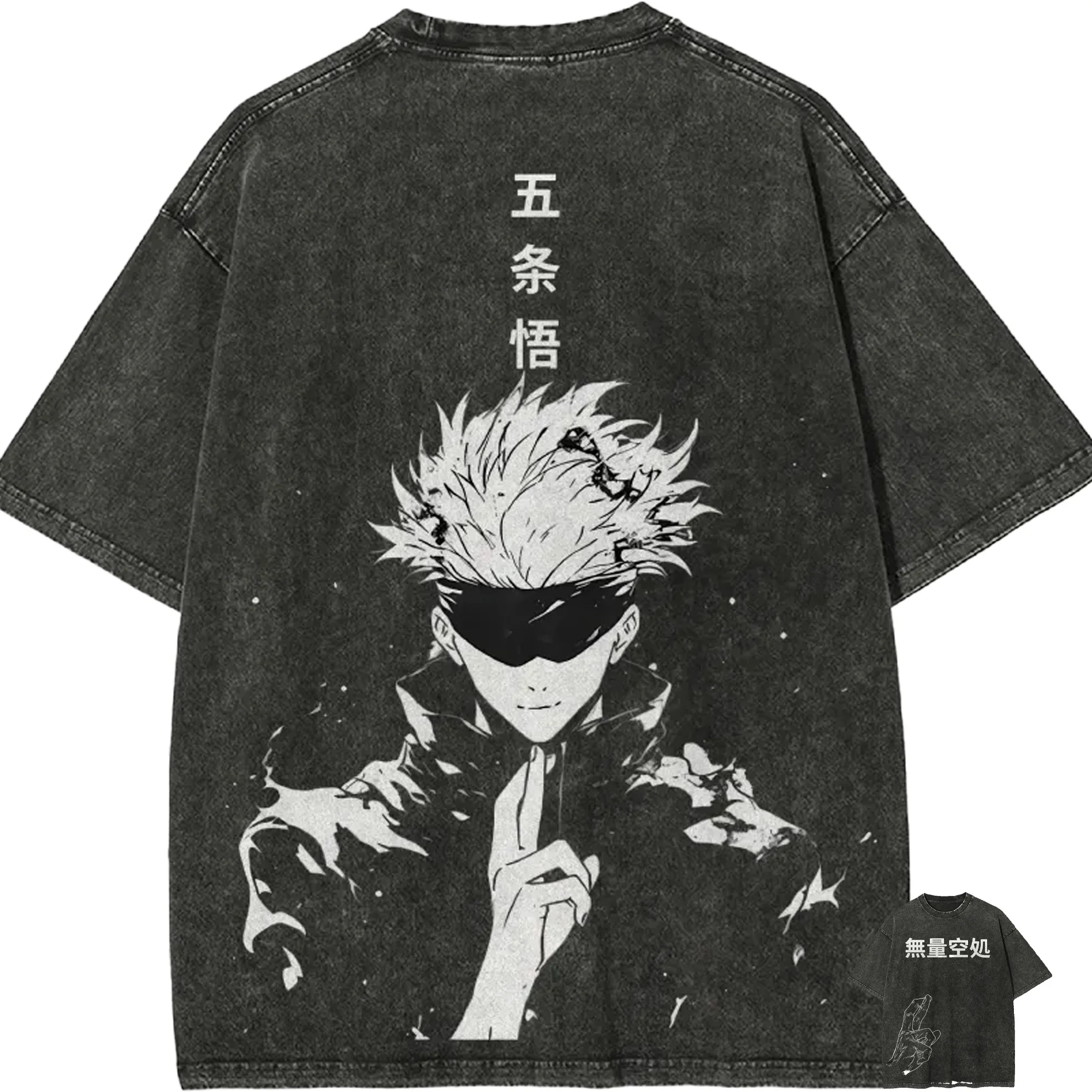 

Gojo Satoru T Shirt Jujutsu Kaisen Anime Clothes Vintage Acid Wash Tees Oversized Cotton Hip Hop Streetwear Men Tops 2026