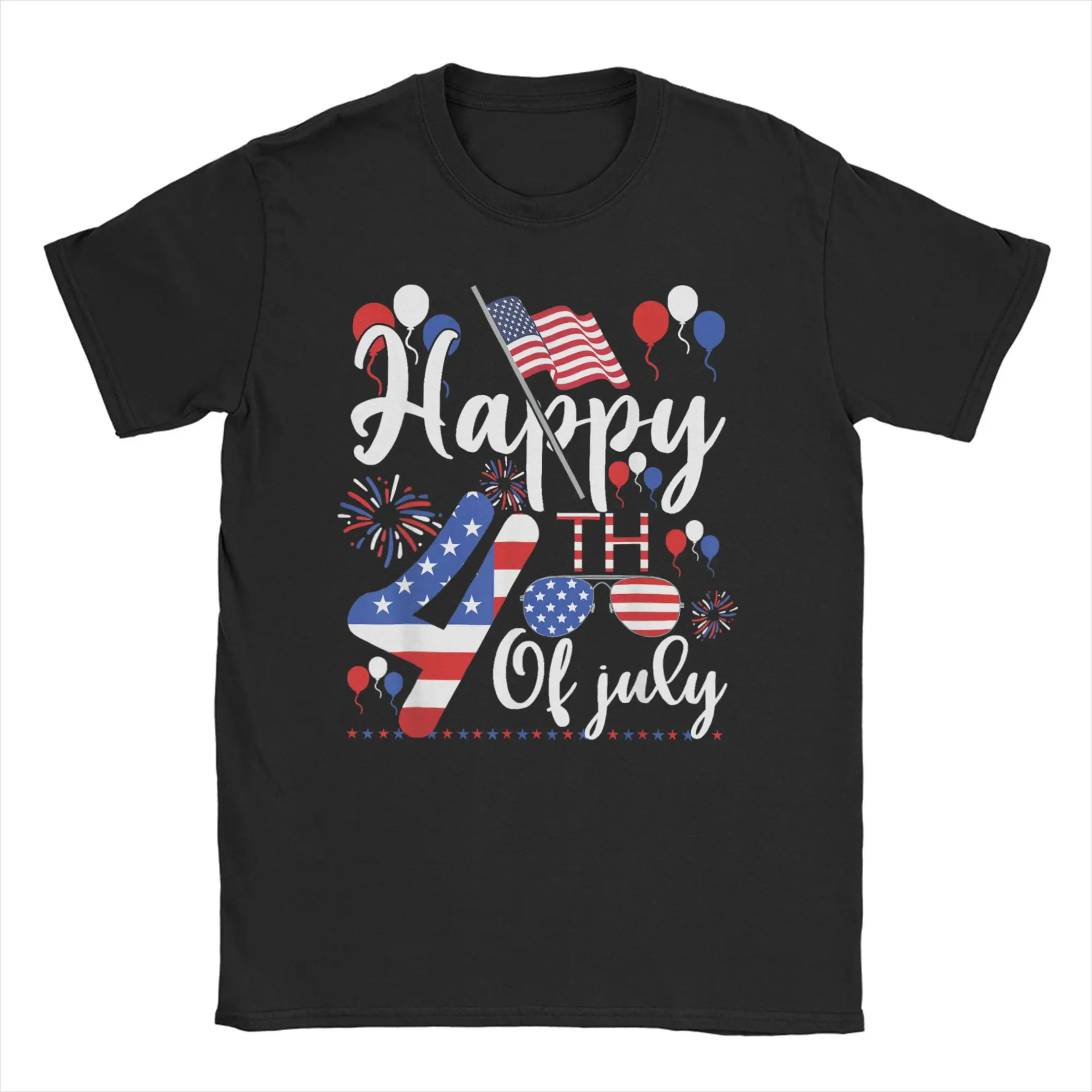 

Happy 4th of July Independence Day T Shirts Men Cotton Novelty T-Shirts Crewneck Tees Short Sleeve Clothing Gift