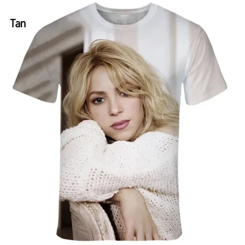 Men Women Casual Personality Short-sleeved Oversized T Shirt Trend Fashion Singer Shakira 3D Print T-shirt for Harajuku Tops