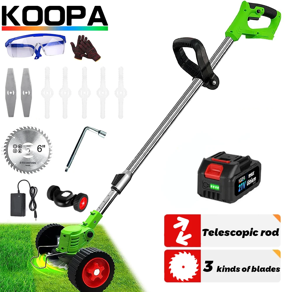 KOOPA TOOL 21V Battery Powered Weed EaterString Trimmer and 3 Types Electric Weed Wacker