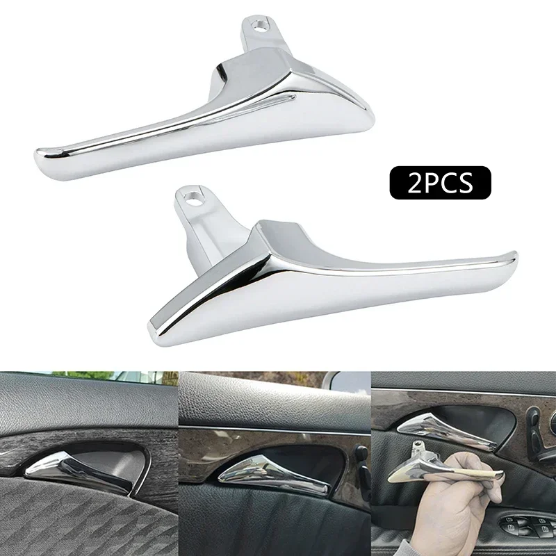 1 Pair Left+Right Car Inner Door Handle Cover Inside Trim Chrome Door-Pull Repair Kit For Mercedes Benz S211 W211 W219 2003-2009