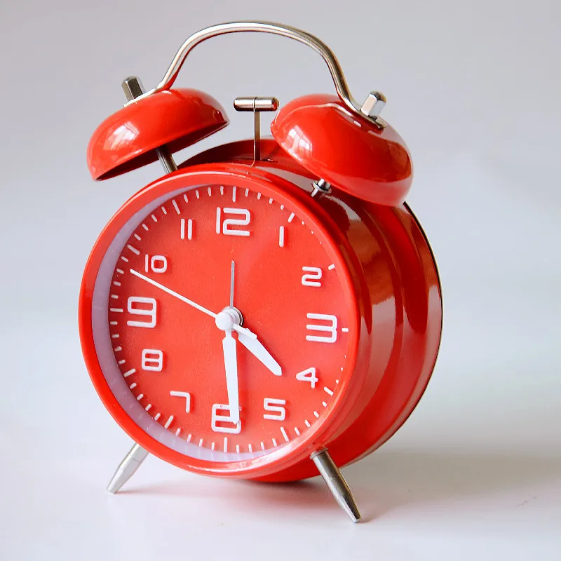 Ticktockery Sound Super Large Volume Metal Bell Little Alarm Clock Three-Dimensional Digital round Student Wake-up Artifact Boy