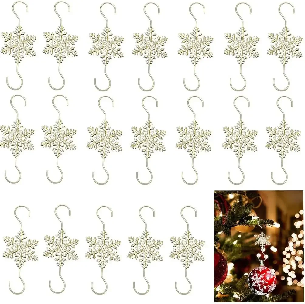 Festive Snowflake Hangers Specialized Hooks for Christmas Tree Decorations Essential Holiday Ornament Accessories Set
