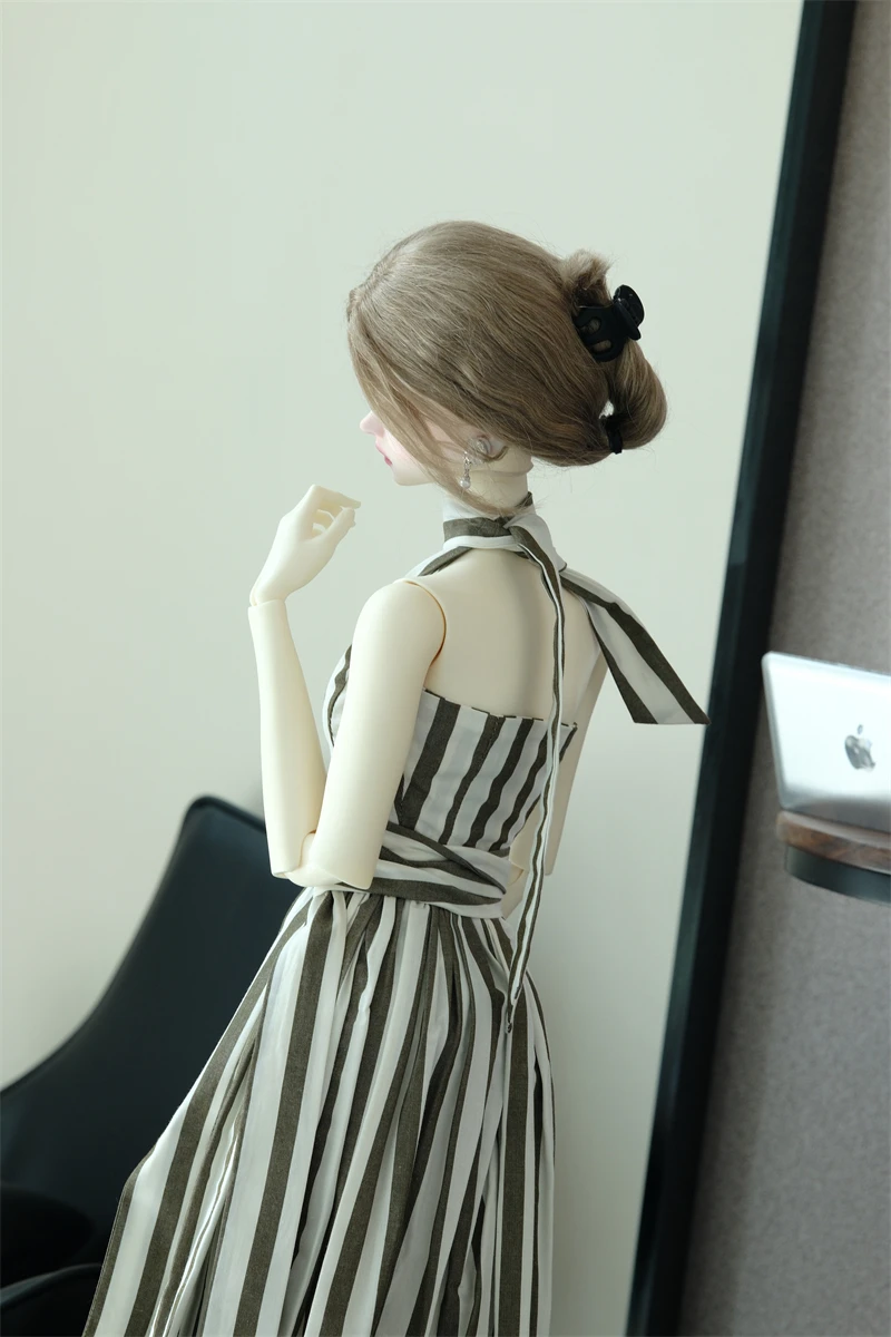 Robe à carreaux sans bretelles, épaules dénudées, pour vêtements de poupée BJD 1/3 W530