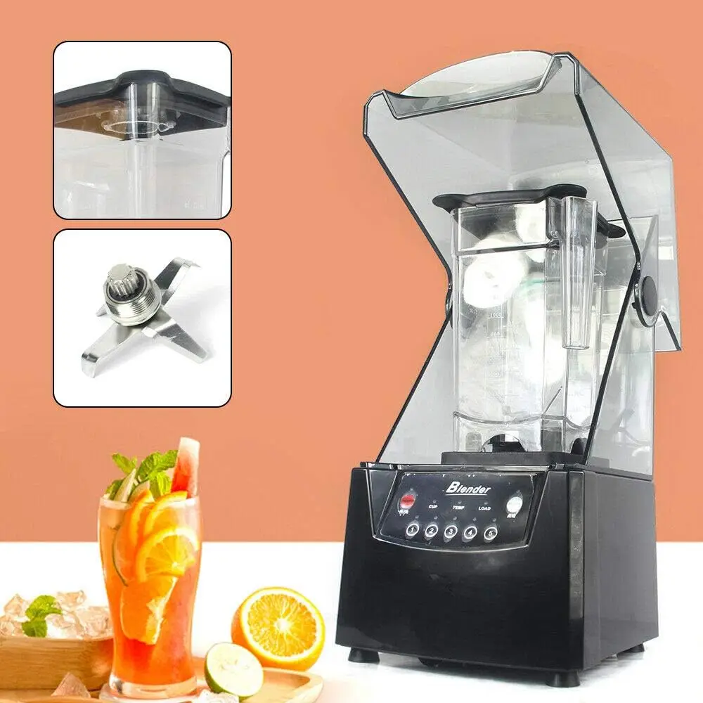 1.8L Soundproof Cover Blender Professional Countertop Blender With Quiet Sound Enclosure 2600W Commercial Smoothie Maker Counter