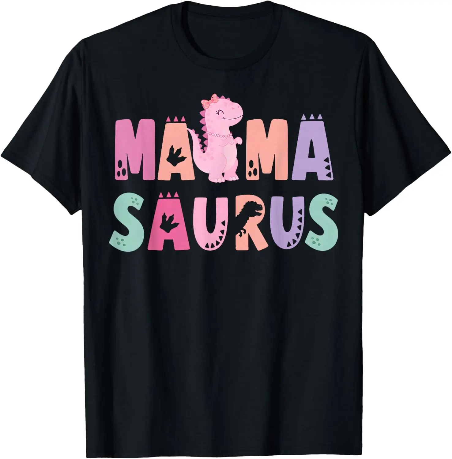 Mama Saurus Mom Dinosaur Three Rex Birthday Boy Girl T-Shirt