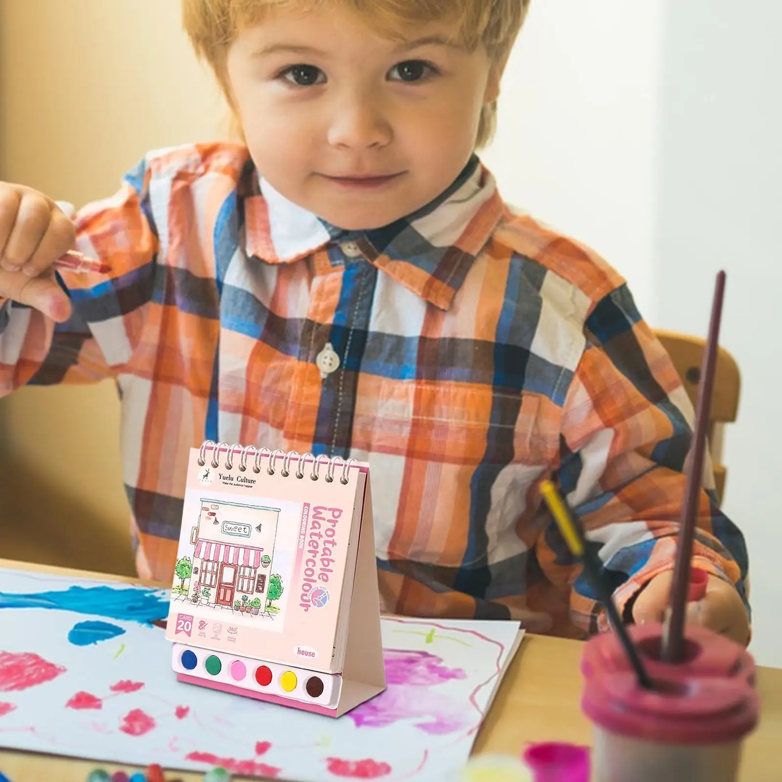 Libro da colorare ad acqua Libro di esercizi per acquerello riutilizzabile Set di colori Quaderno per schizzi di pittura adatto ai principianti Apprendimento educativo in età prescolare