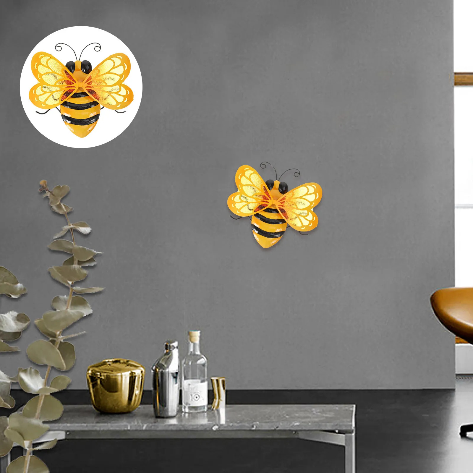 

1 шт. Железная декоративная фигурка пчелы для яркого украшения сада, двора, балкона, уличных пространств, компактный дизайн с подвижными элементами, украшение в виде пчелы