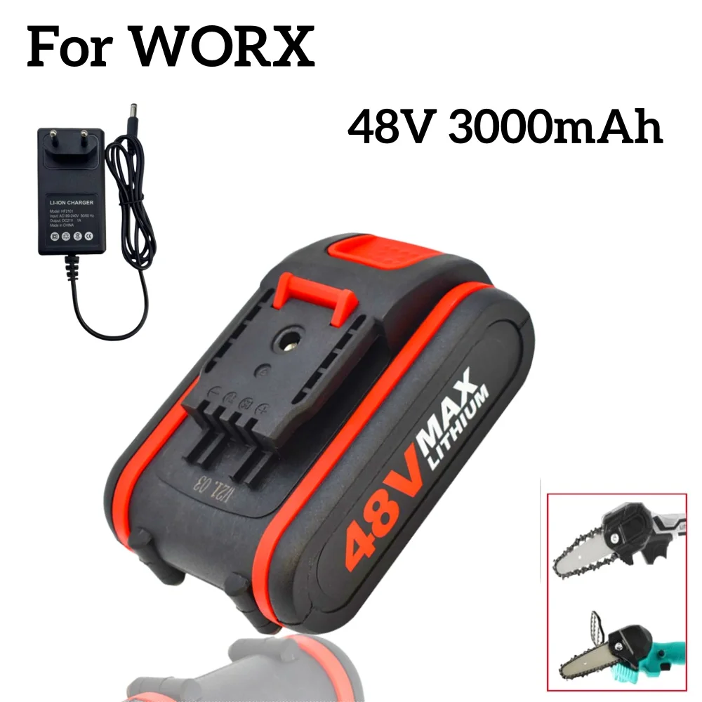 For worx 48V 3000mAH 18650 Lithium Battery Electric Tools Battery For Wireless Wrench Pruning Saw Logging Chain Saw Drill Batter