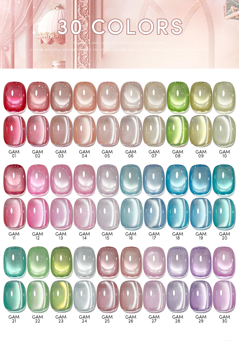 AS 15ml TPO-freier Ultra Cat Eye Nagellack Macaron Frühling Soak-Off UV LED Langanhaltender Glitzer Hellgrüner Gel-Lack – Detail 2