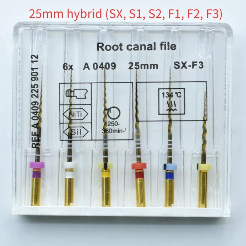 Arquivo de canal radicular de níquel-titânio dental arquivo de canal radicular de ouro 21mm/25mm instrumento de níquel-titânio ferramenta de dentista dental