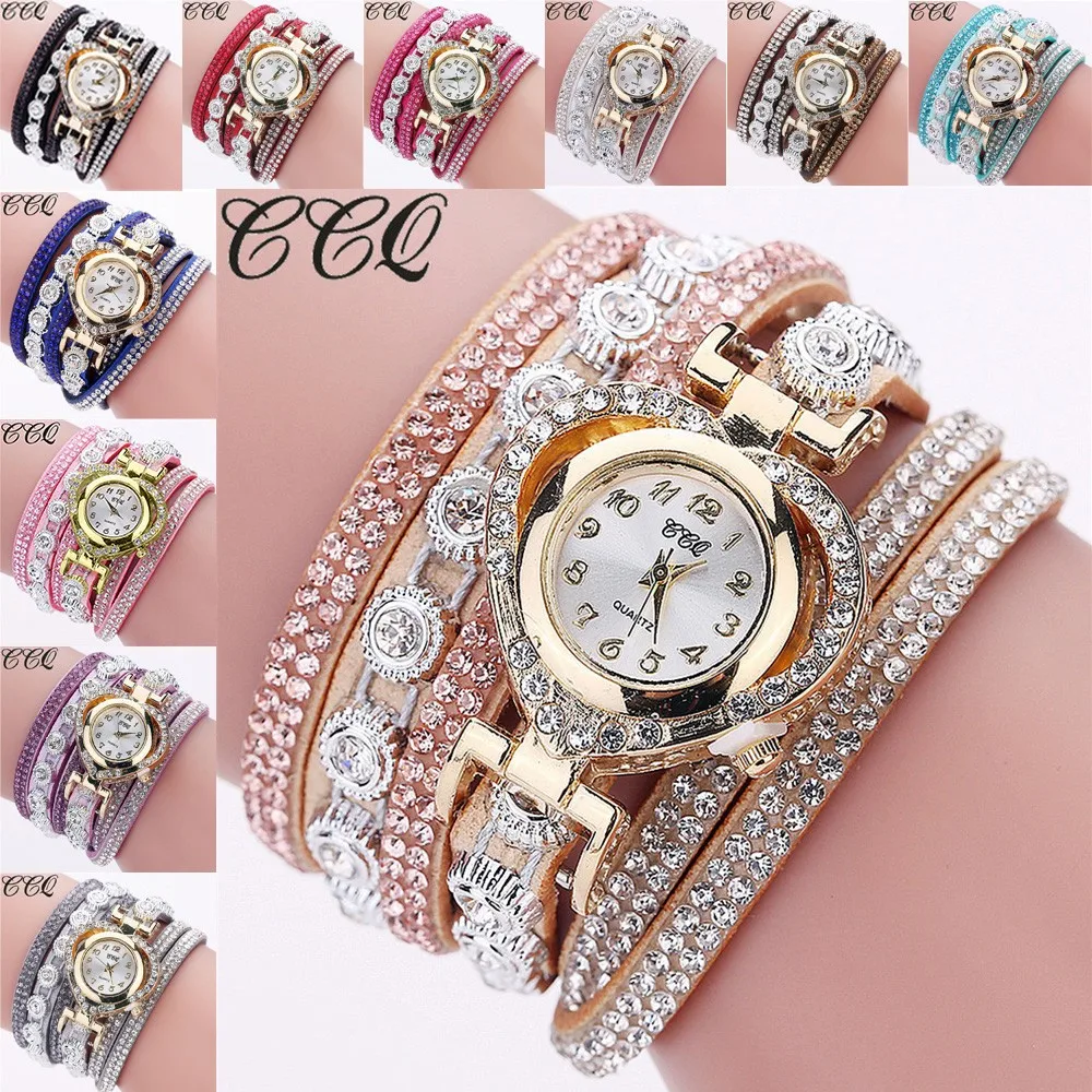 Women Vintage Rhinestone Crystal Bracelet Dial Analog Quartz Wrist Watch Casual Ladies Watches Wrist watch Elegant Watches