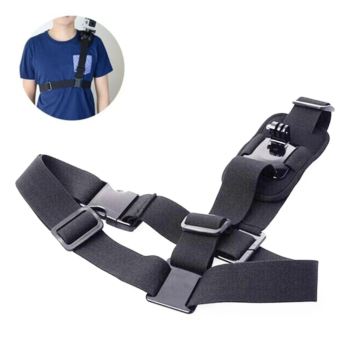 360° Shoulder Strap Mount Chest Harness Adapter For GoPro 13 12 Black Edition For Xiaomi Yi Camera Chest Harness Belt Adapter