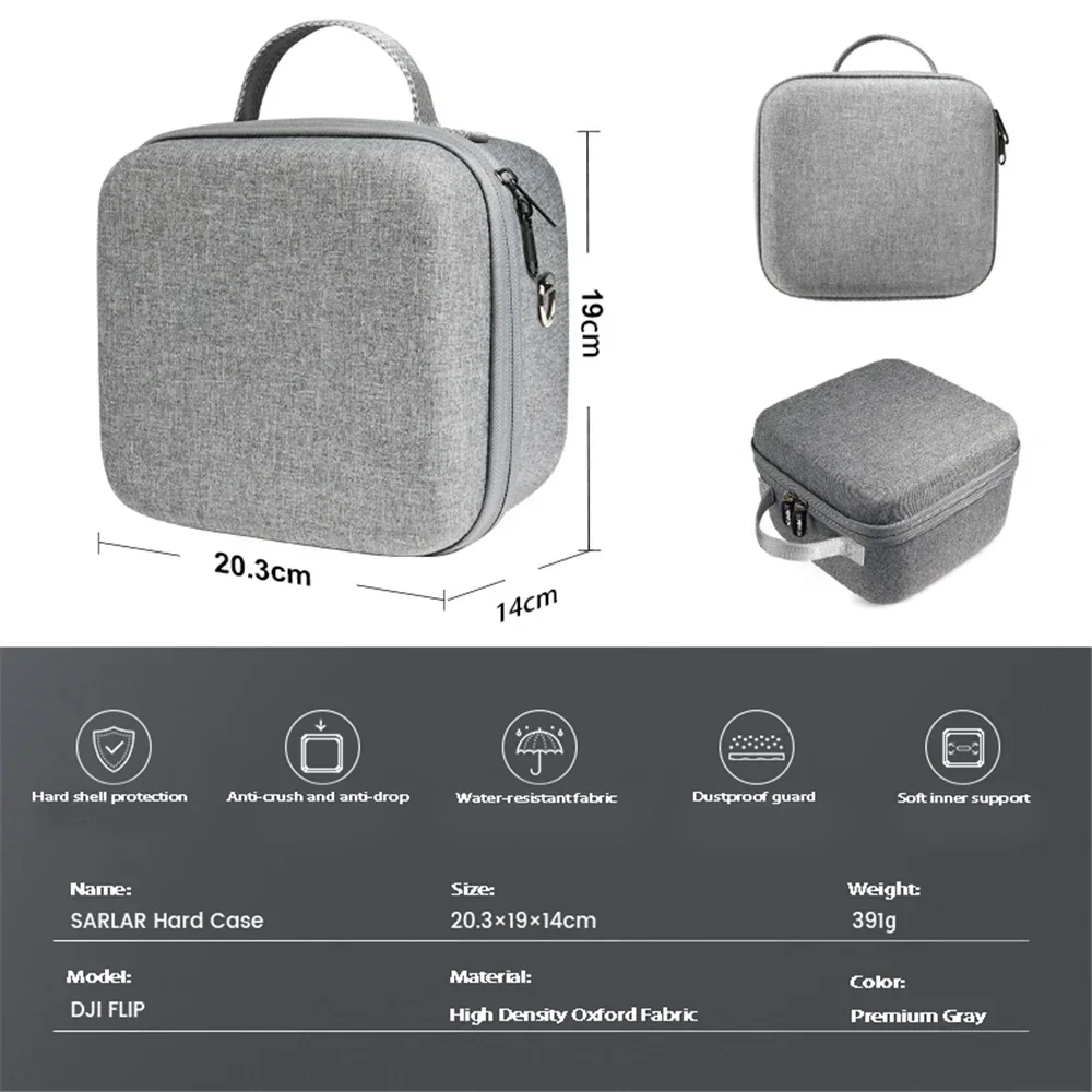 for DJI Flip Drone Case,Portable Storage Bag Flip Fly More Combo,Carrying Case with RC 2/N3 Remote,Intelligent Flight Battery