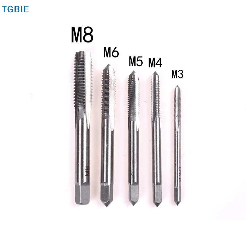 [TL][TL]5pcs/Set M3 M4 M5 M6 M8 Hand Tap Straight Flute 3mm-8mm Hand Fast Tapping Tool