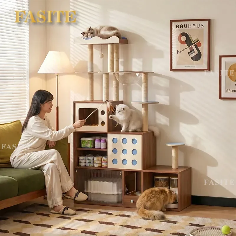 For Cat Three in One Cloud Climbing Frame Simple Style Furniture Locker Living Room Pet Storage Integrated 2026 New