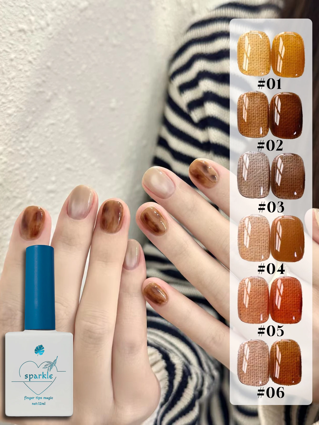 1/6PCS Bernstein Gel Nagellack Set, Herbst Beliebte Farbe Gel Lack Nagel Kit, Soak Off UV/LED Gel Polnisch, Für Home Salon Nail Art