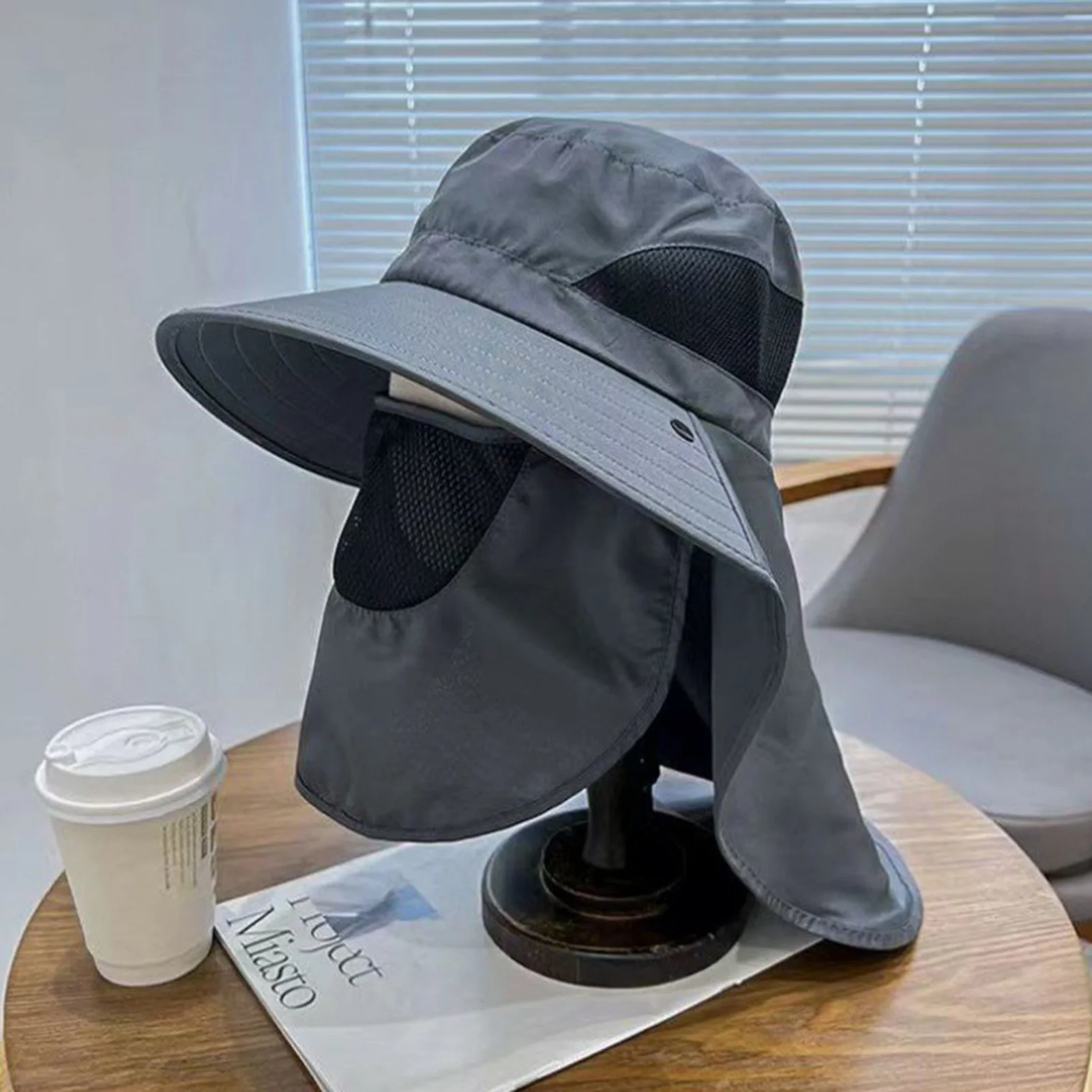 Sun Hat Fishing Hat Summer Outdoor Fishing Caps Men Wide Brim UV Protective Mask Thin Casual Hats Sports Climbing Sun Hats