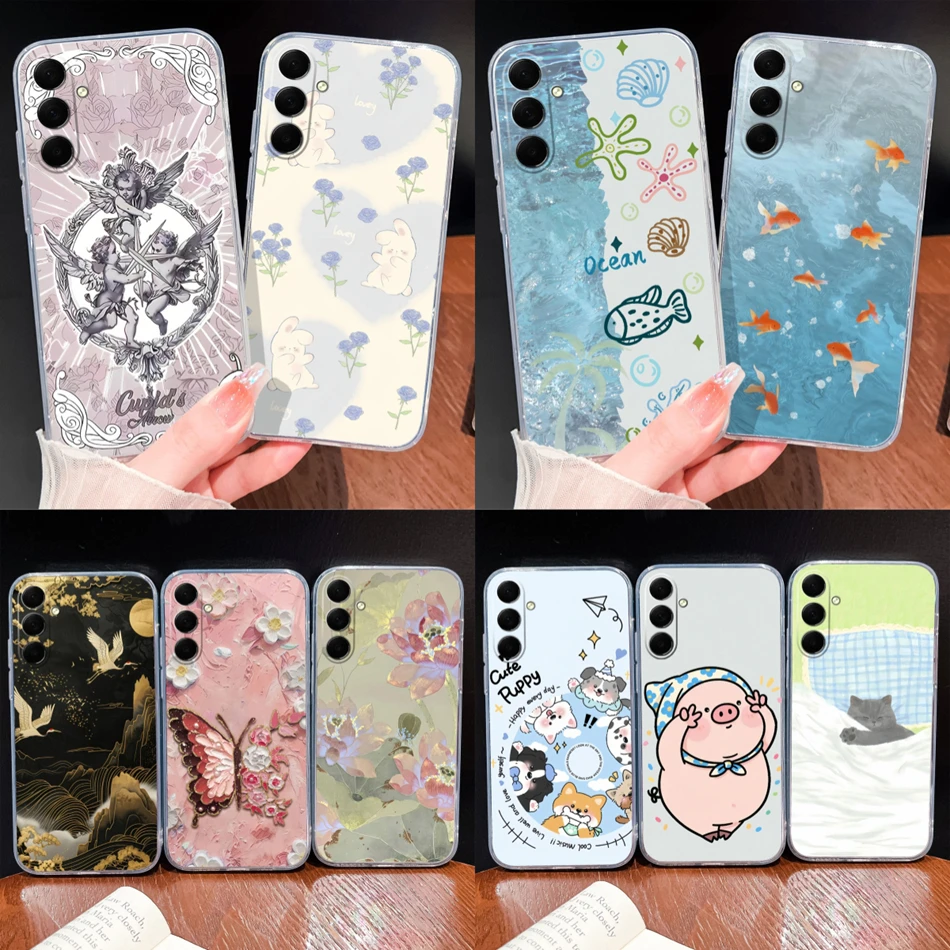 حافظة لهاتف سامسونج جالاكسي M54 F54 M34 F34 5G كيوبيد-Angel غطاء حماية شفاف من السيليكون الناعم خفيف الوزن فوندا #1