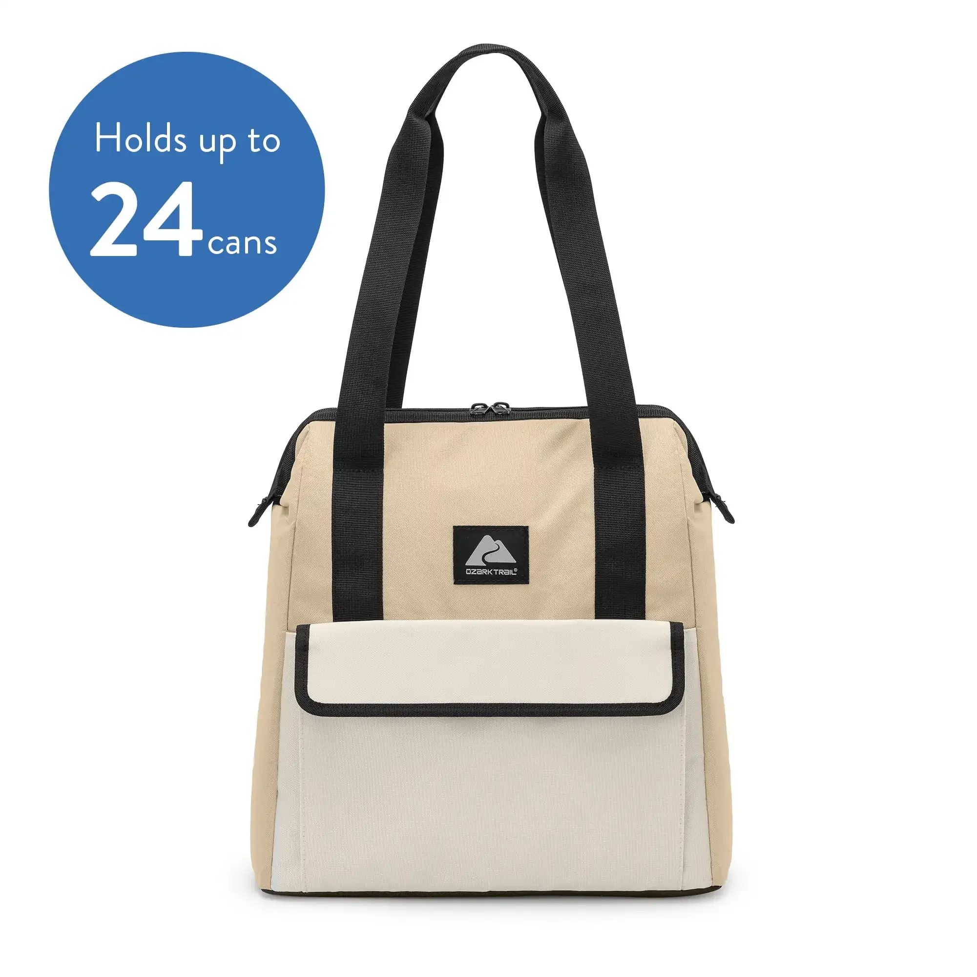 24캔 와이드 입 소프트 쿨러 토트, 황갈색, 16.9쿼트 용량, 캠핑 쿨러, 쿨러 박스